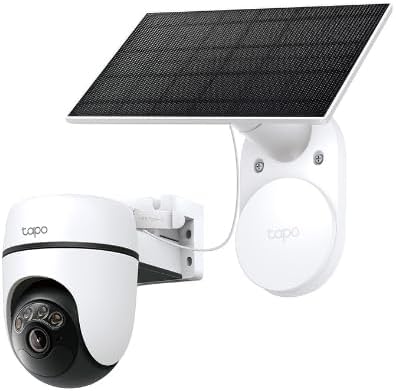 Tapo C610 Kit – Cámara de Vigilancia 360º con Panel Solar y Batería, 2K 3MP, Detección IA Gratuita, Batería 6700 mAh, Seguimiento de Movimiento, Visión Nocturna a Color