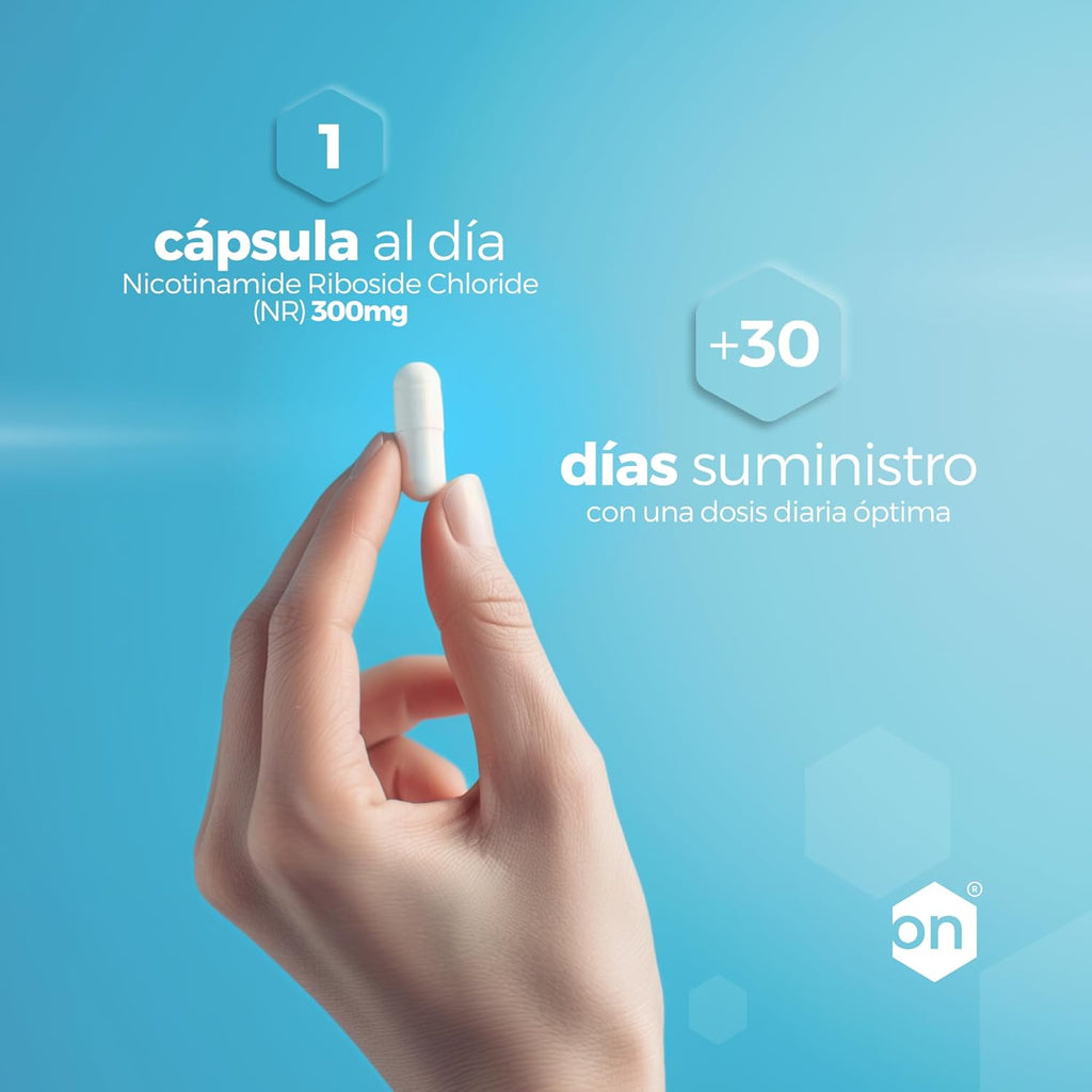 NAD+ Nicotinamide Riboside Chloride 300mg - +1 Mes de Cura - Contra la Edad y la Fatiga, NAD Booster - Polvo Puro, 30 Cápsulas - Grado Farmacéutico - Vegano - Hexagon (Paquete de 2)