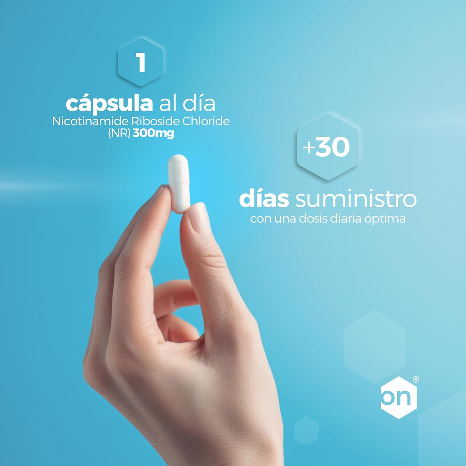 NAD+ Nicotinamide Riboside Chloride 300mg - +1 Mes de Cura - Contra la Edad y la Fatiga, NAD Booster - Polvo Puro, 30 Cápsulas - Grado Farmacéutico - Vegano - Hexagon (Paquete de 2)