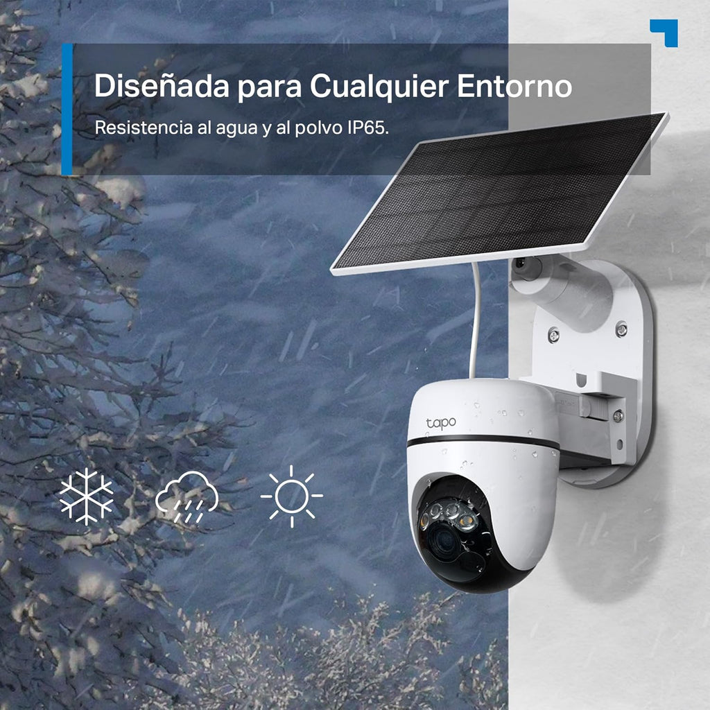 Tapo C610 Kit – Cámara de Vigilancia 360º con Panel Solar y Batería, 2K 3MP, Detección IA Gratuita, Batería 6700 mAh, Seguimiento de Movimiento, Visión Nocturna a Color