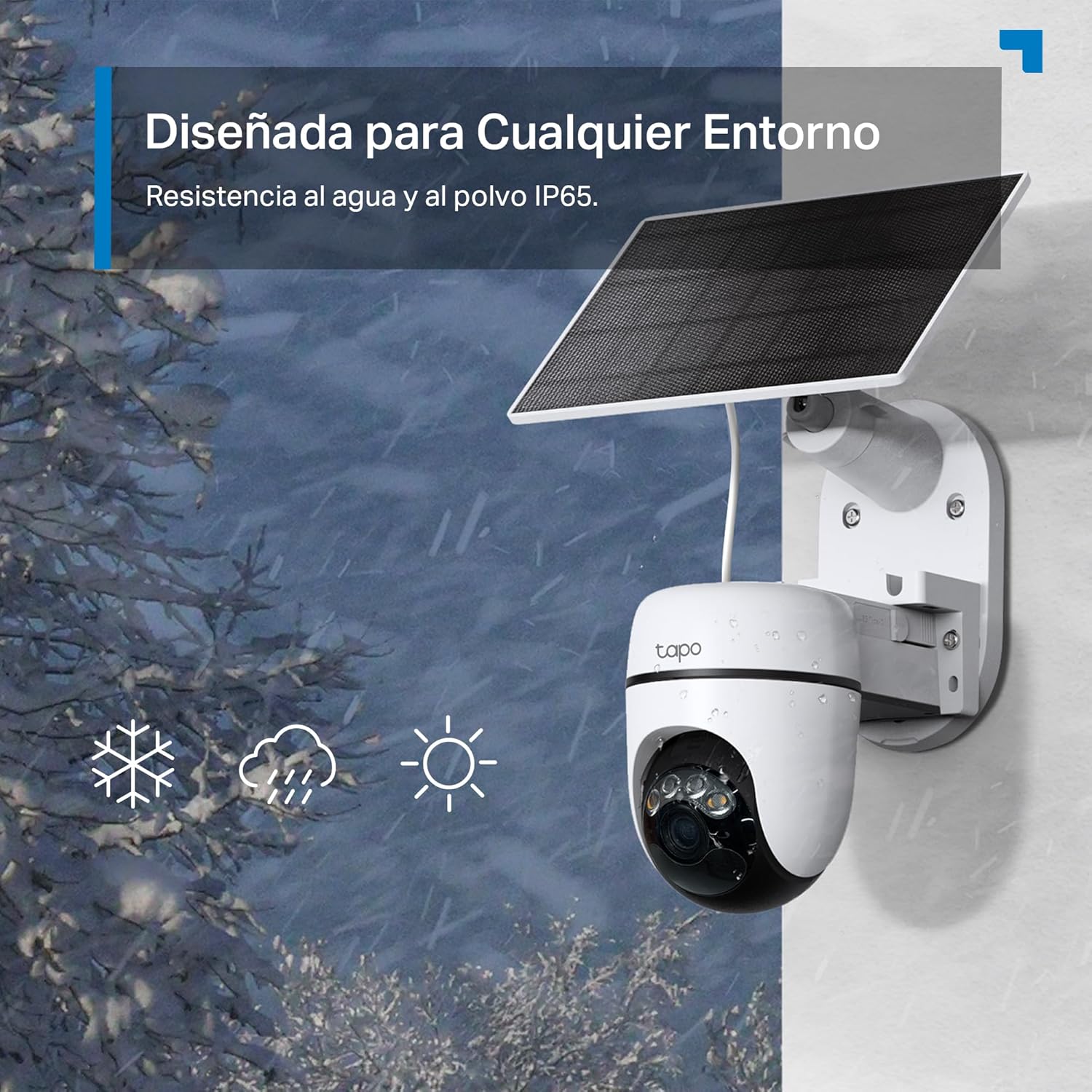 Tapo C610 Kit – Cámara de Vigilancia 360º con Panel Solar y Batería, 2K 3MP, Detección IA Gratuita, Batería 6700 mAh, Seguimiento de Movimiento, Visión Nocturna a Color
