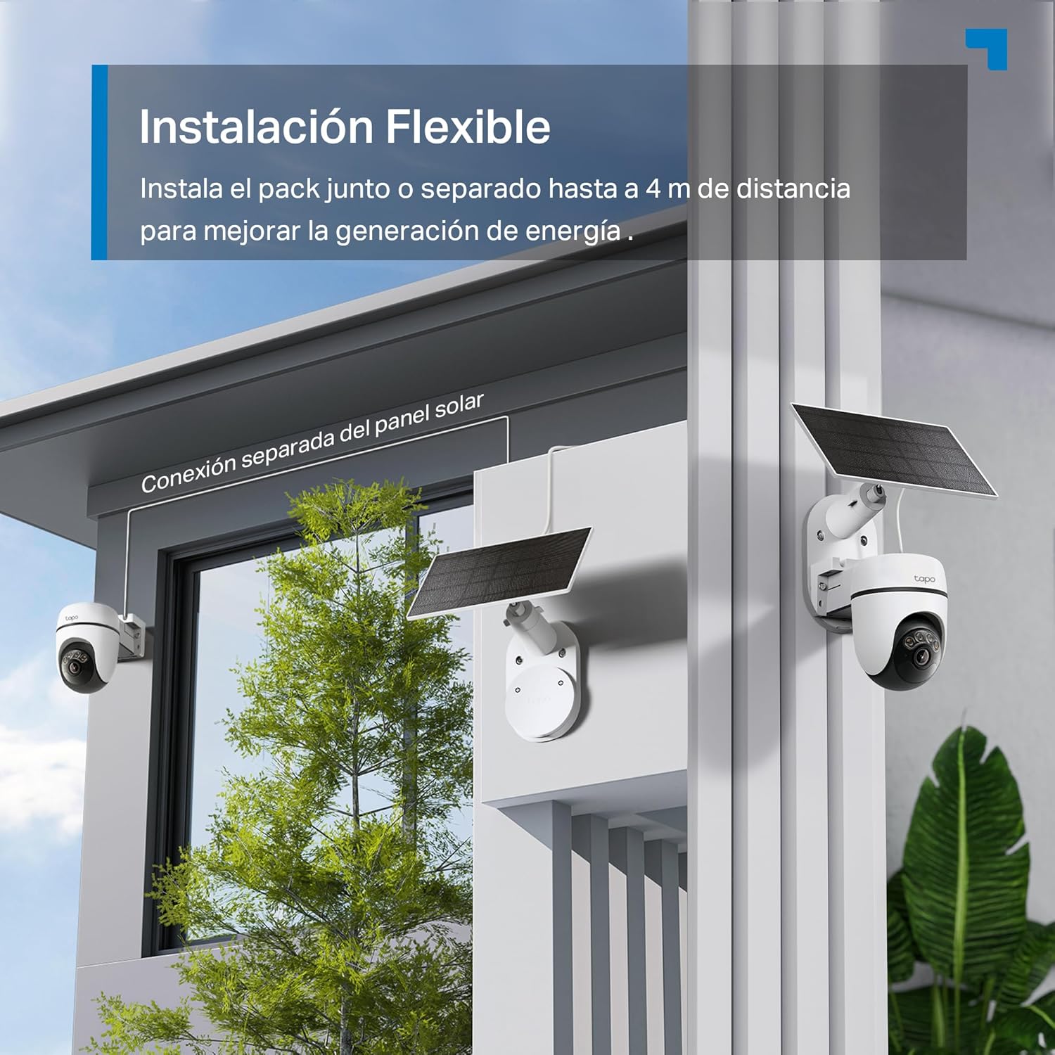 Tapo C610 Kit – Cámara de Vigilancia 360º con Panel Solar y Batería, 2K 3MP, Detección IA Gratuita, Batería 6700 mAh, Seguimiento de Movimiento, Visión Nocturna a Color
