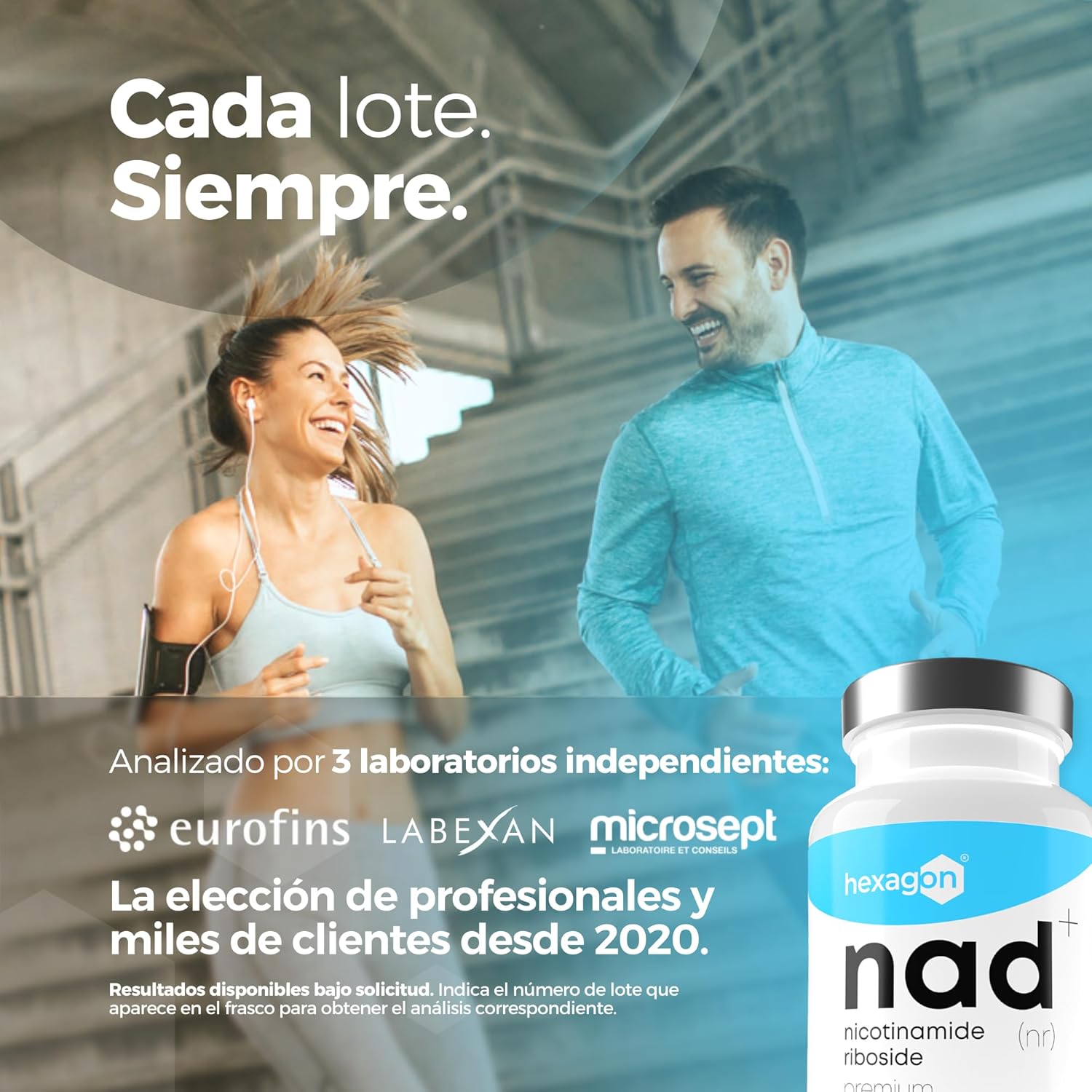 NAD+ Nicotinamide Riboside Chloride 300mg - +1 Mes de Cura - Contra la Edad y la Fatiga, NAD Booster - Polvo Puro, 30 Cápsulas - Grado Farmacéutico - Vegano - Hexagon (Paquete de 2)